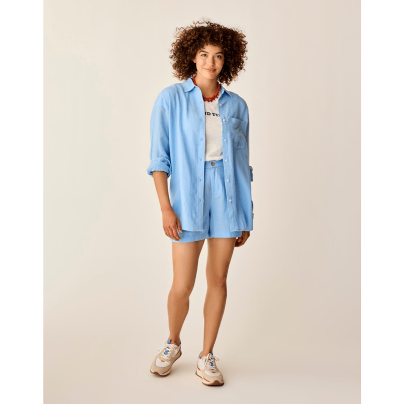 Carve Designs Taylor Linen Tunic-Sky Blue Chambray