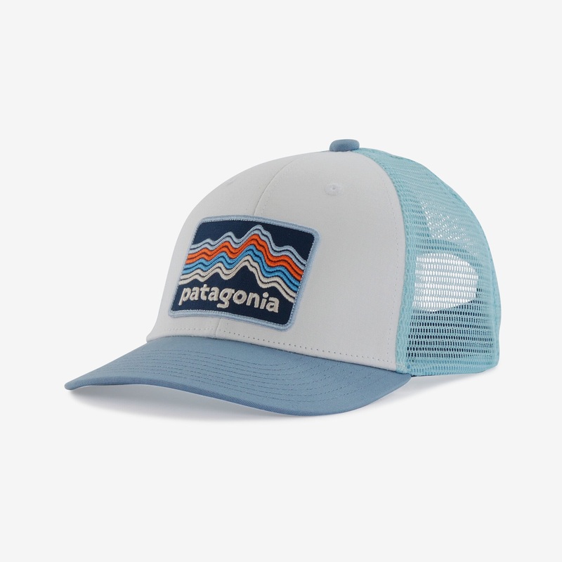 Patagonia K’s Trucker Hat-Ridge Rise Stripe: Light Plume Grey
