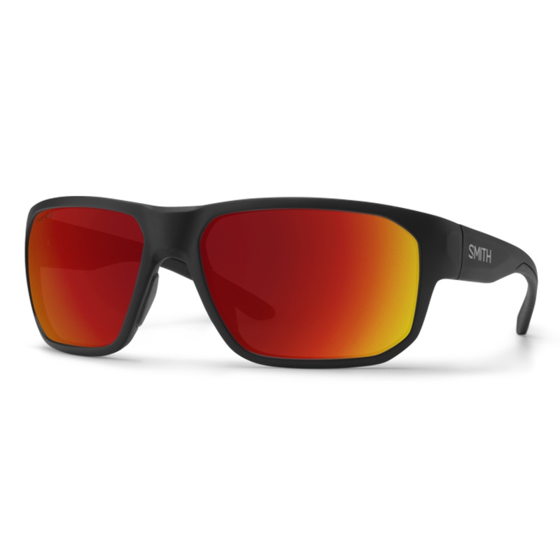 Smith Arvo Sunglasses-Matte Black/ChromaPop Polar Red Mirror