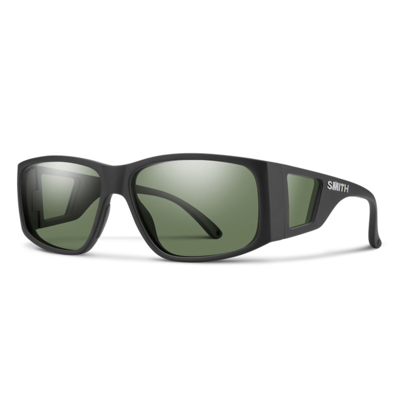 Smith Monroe Peak Sunglasses-Matte Black/ChromaPop Polar Gray Green