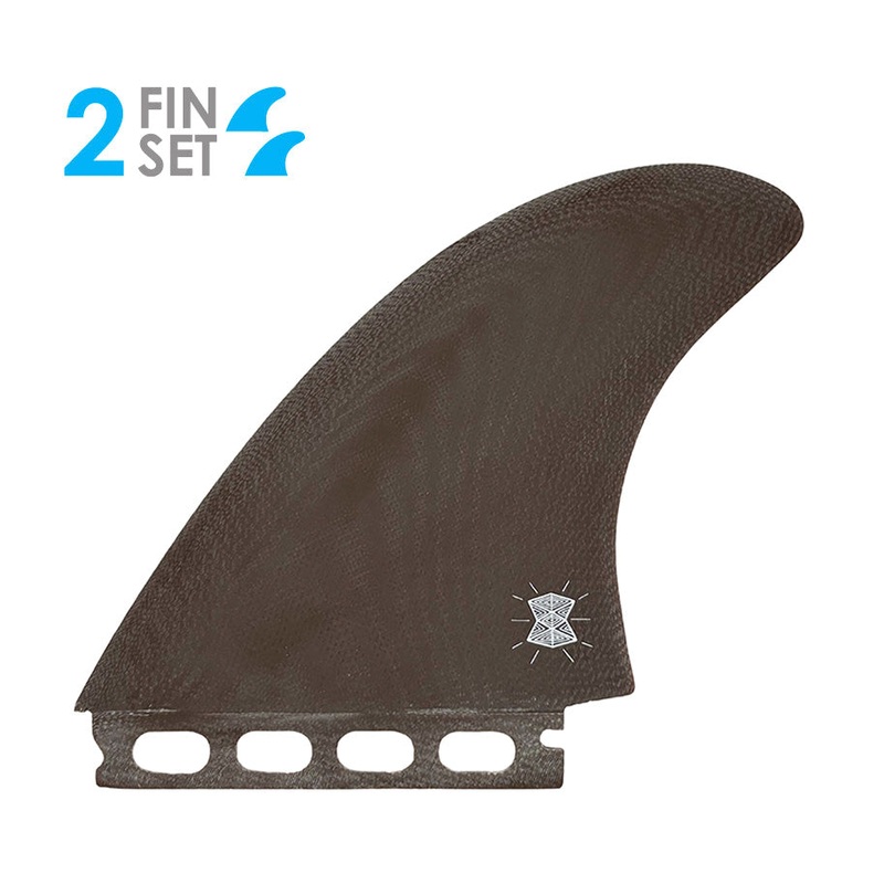 True Ames Alex Lopez Diamond Fiberglass Twin Fin Set-Brown