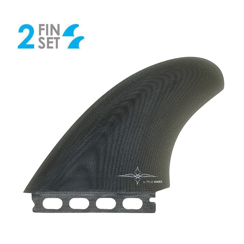 True Ames Ryan Burch Solid Fiberglass Twin Fin Set-Smoke
