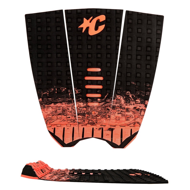 Creatures Mick Fanning Traction Pad-Black Fade Fluro Red