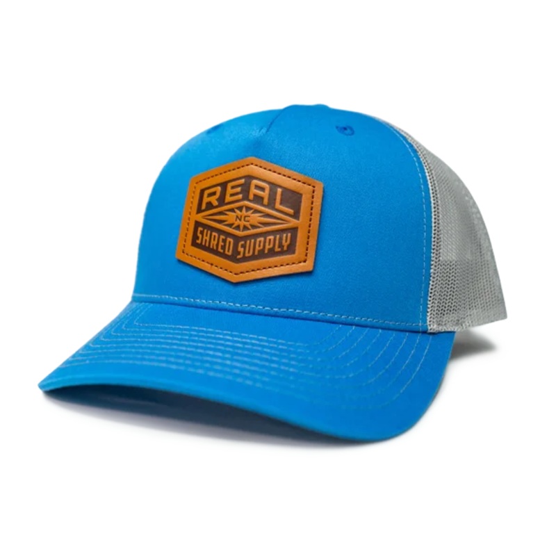 REAL Shred Supply Leather Badge Hat-Cobalt Blue/Grey