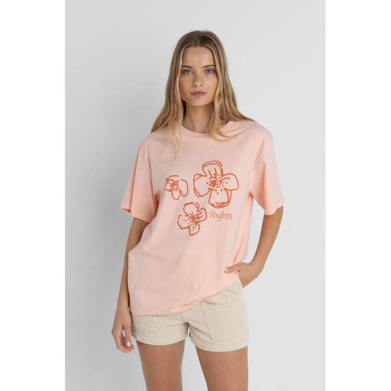 Rhythm Paradise Floral Oversized Tee-Pink