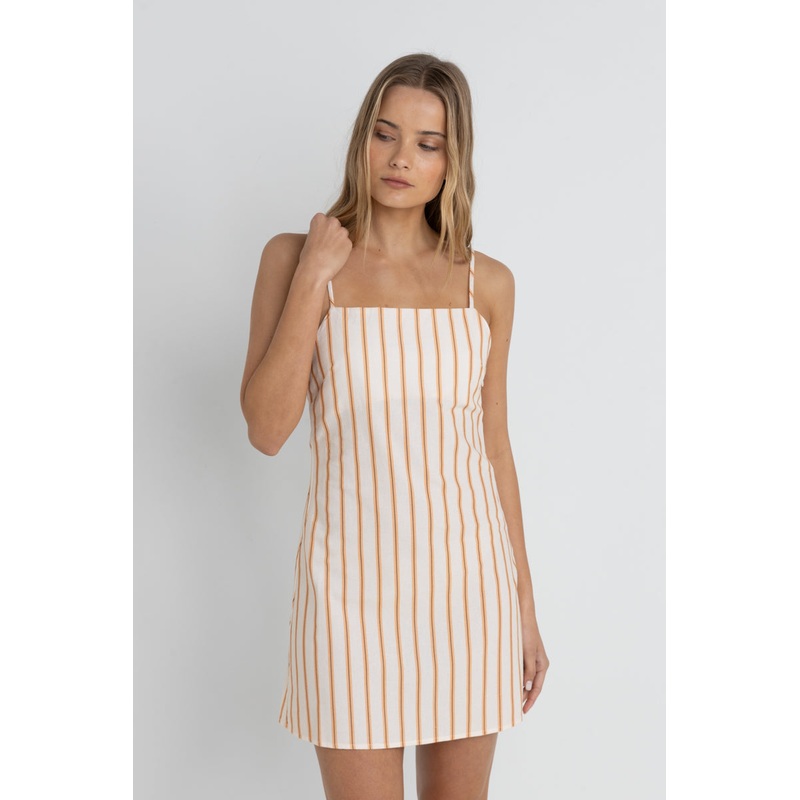 Rhythm Tide Stripe Mini Dress-Natural