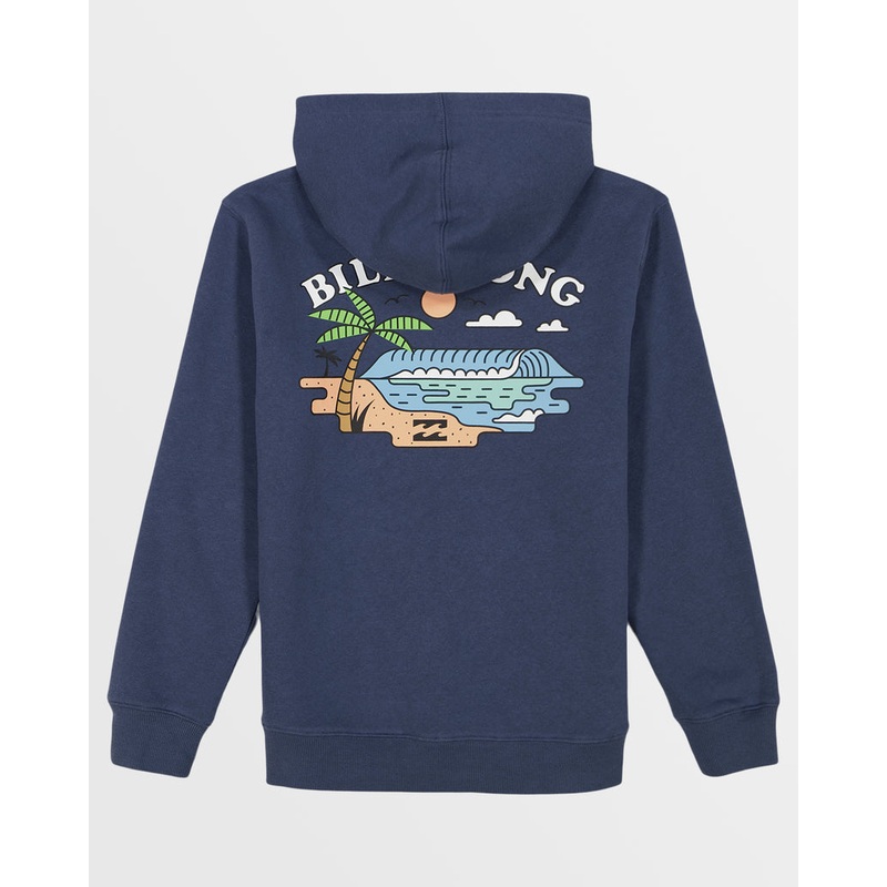 Billabong Little Boys’ Shore Hooded Sweatshirt-Slate Blue