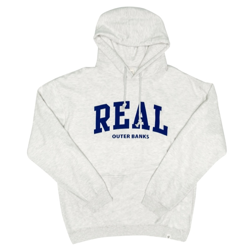 REAL Block Letters Hooded Sweatshirt-Oatmeal