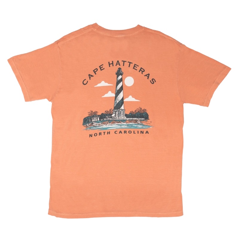 REAL Cape Hatteras Lighthouse Tee-Terracotta