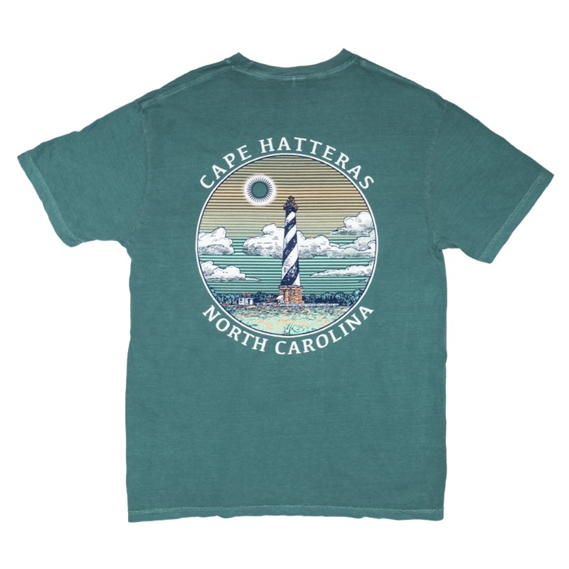 REAL Circle Lighthouse Tee-Emerald