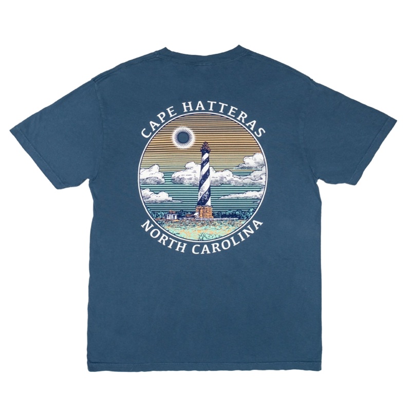 REAL Circle Lighthouse Tee-Midnight