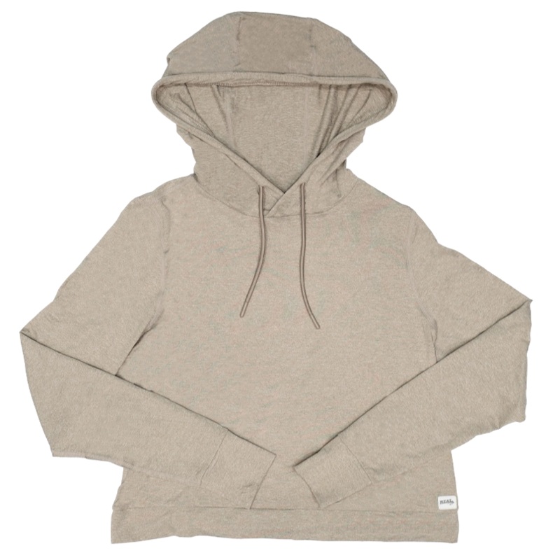 REAL Emily Hooded L/S Shirt-Heather Brown