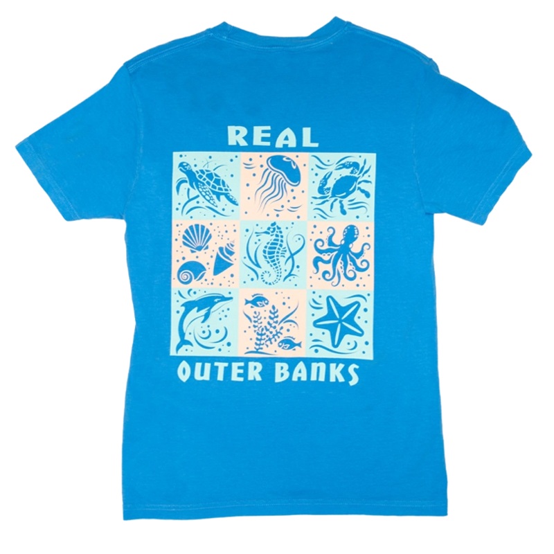 REAL Ocean Stencils Tee-Royal Caribe