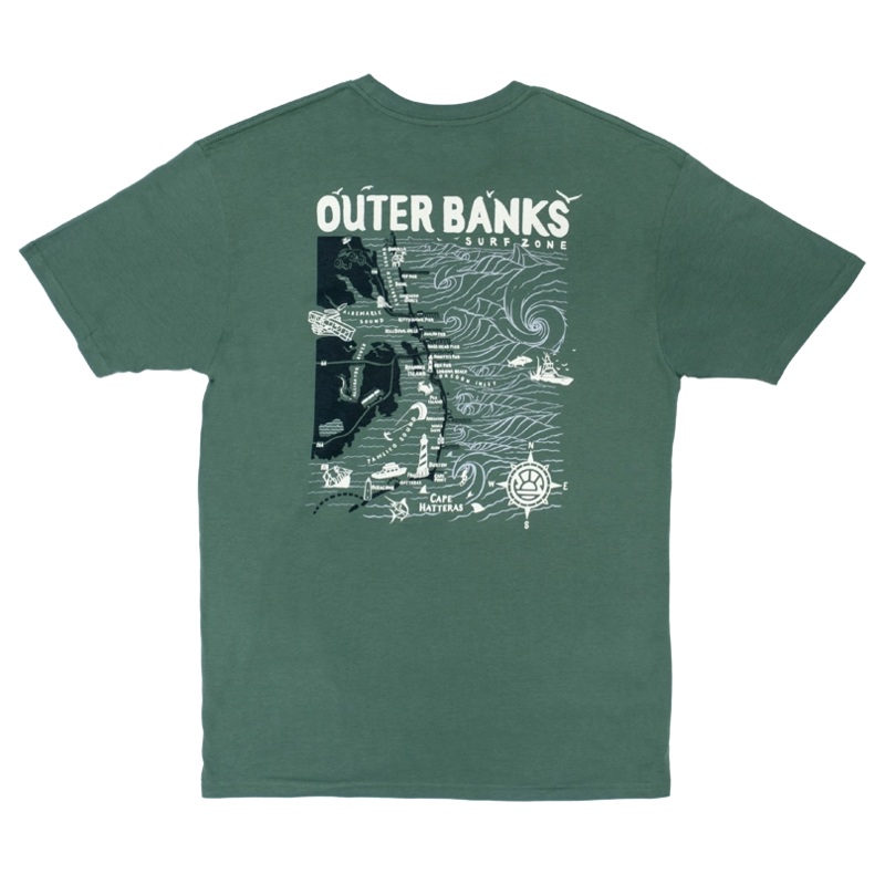 REAL Outer Banks Map Tee-Pine