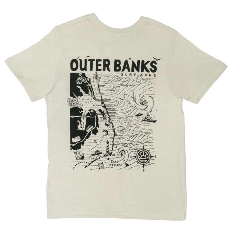 REAL Outer Banks Map Wmn’s Boyfriend Tee-Bone