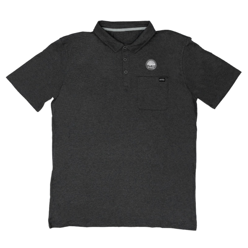 REAL Pebble Polo Shirt-Heather Charcoal