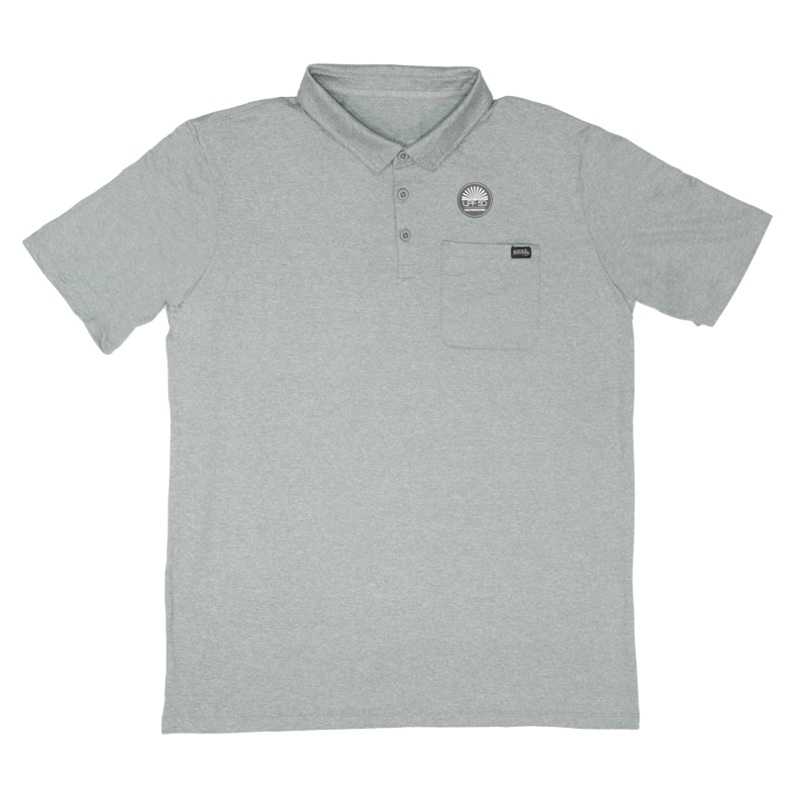 REAL Pebble Polo Shirt-Heather Grey