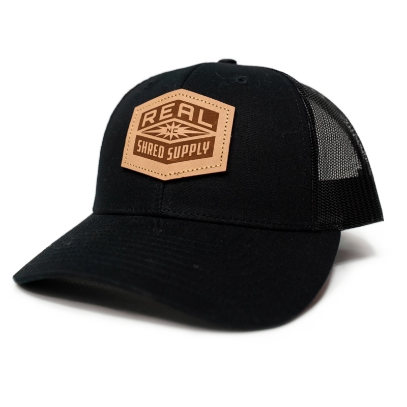 REAL Shred Supply Leather Badge Hat-Black