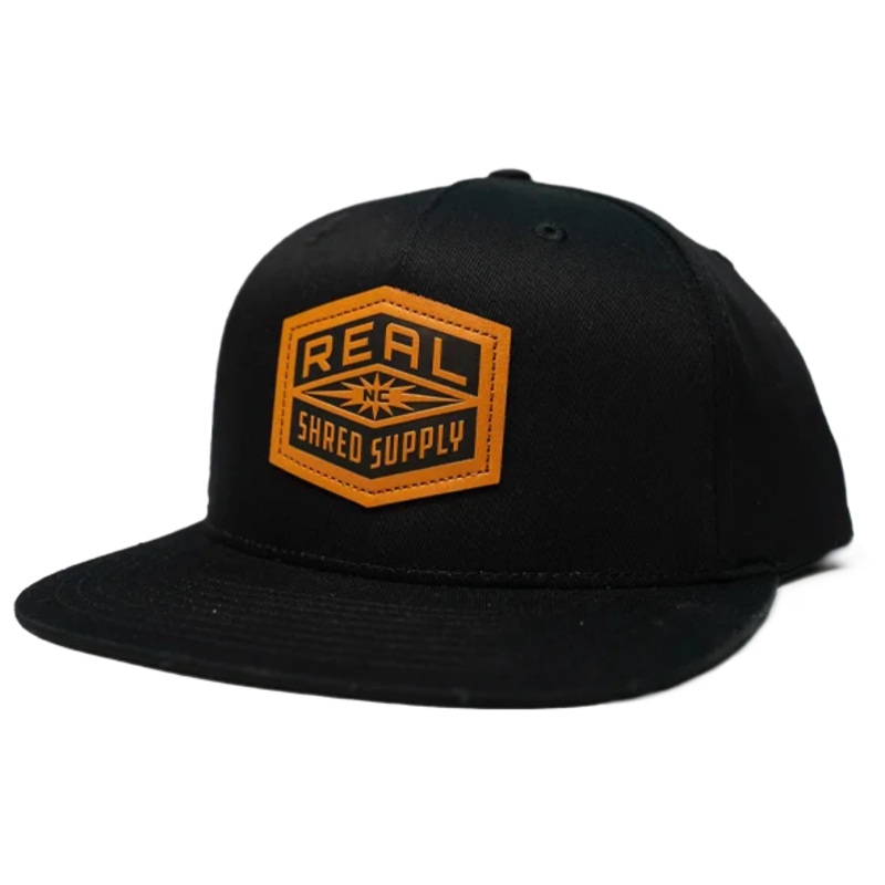 REAL Shred Supply Leather Patch Hat-Black