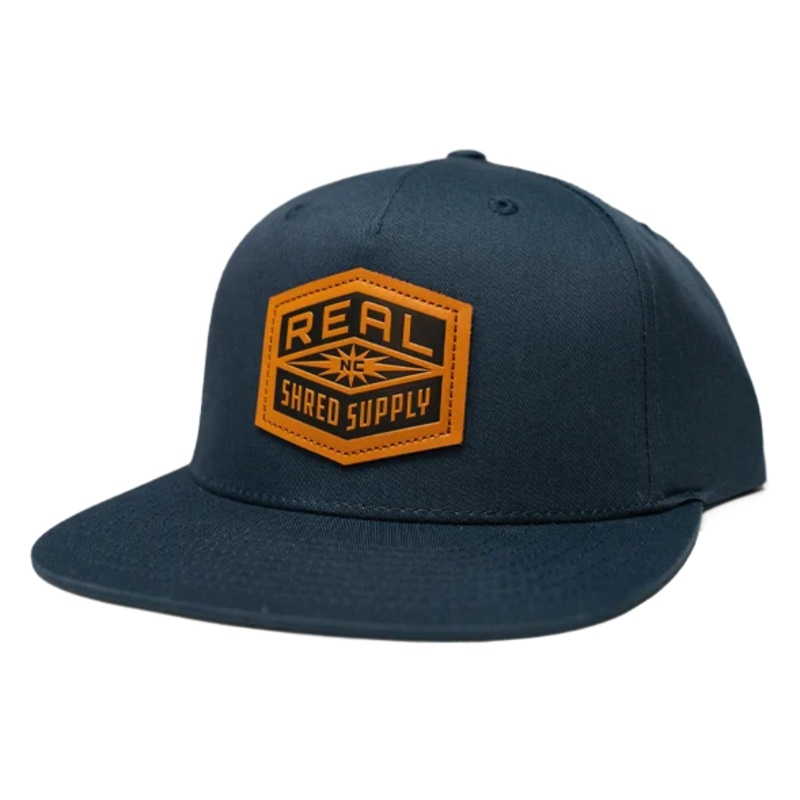 REAL Shred Supply Leather Patch Hat-Navy