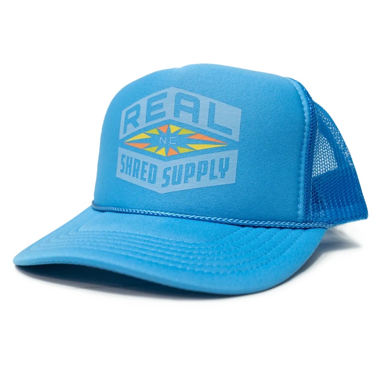 REAL Shred Supply Trucker Hat-Colombia Blue