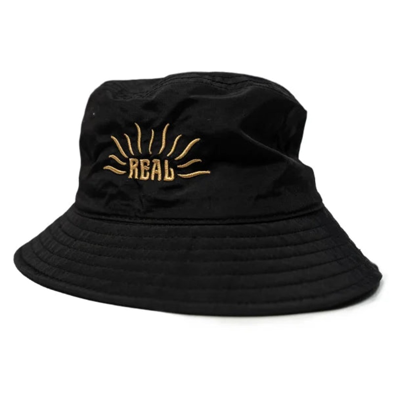 REAL Sun Rays Nylon Bucket Hat-Black