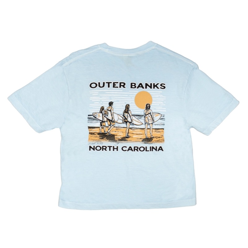 REAL Vintage Coastal Crop Tee-Chambray