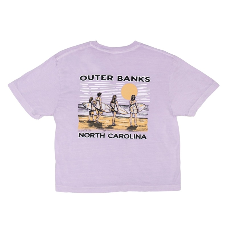 REAL Vintage Coastal Crop Tee-Orchid