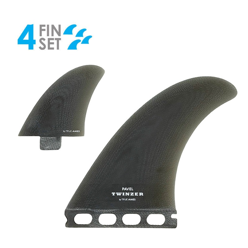 True Ames Pavel FCS/Futures Fiberglass Twinzer Fin Set-Smoke