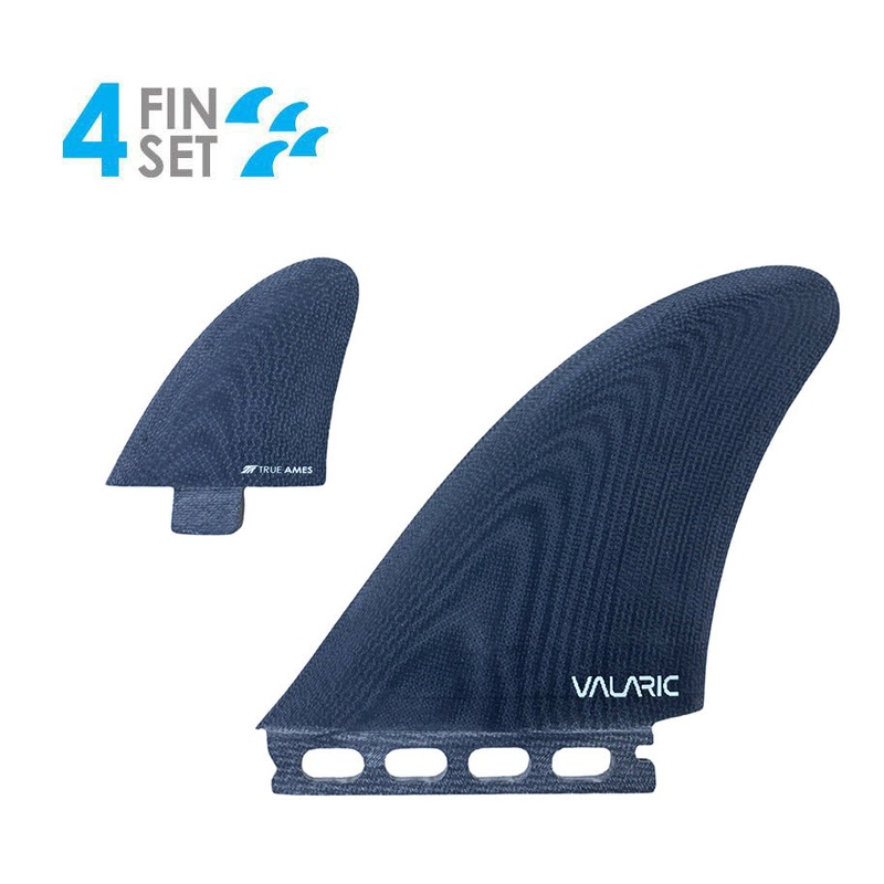 True Ames Valaric Solid Fiberglass Twinzer Fin Set-Black