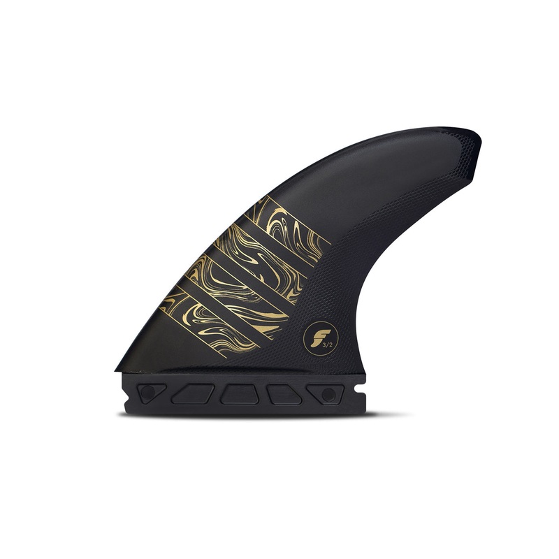 Futures Alpha 3/2 Carbon Tri Fin Set-Black/Gold-Medium