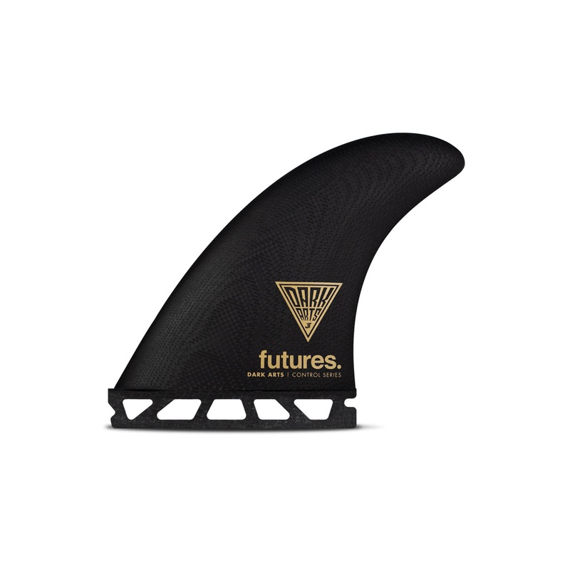 Futures Dark Arts Control Series Tri Fin Set-Black/Gold-Large
