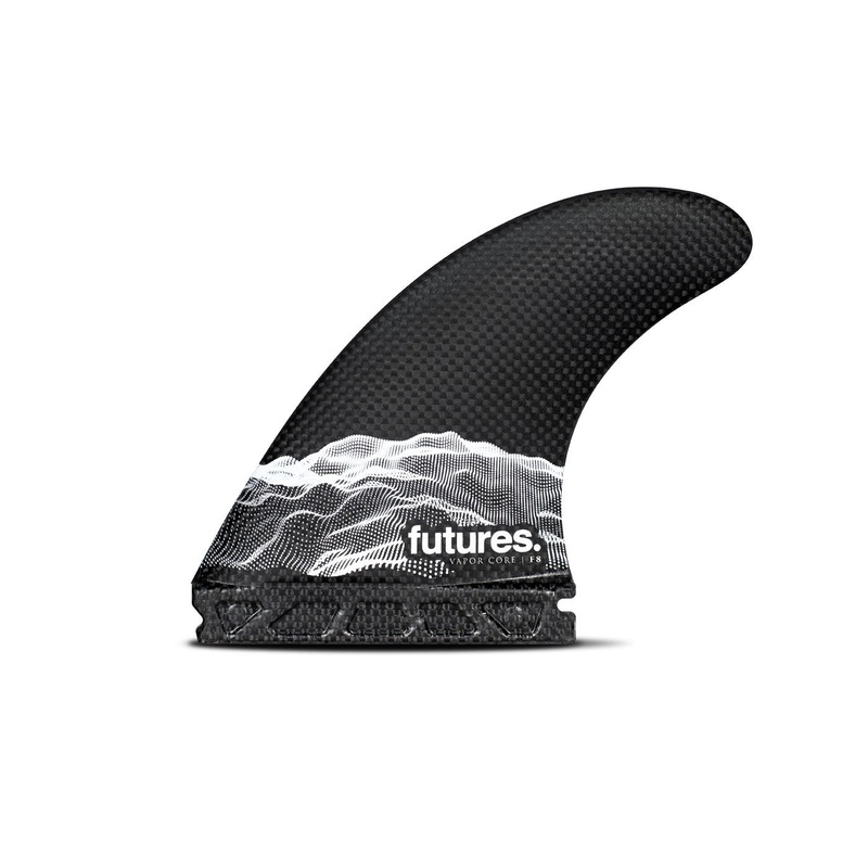 Futures F8 Vapor Core Tri Fin Set-Carbon/White-Large