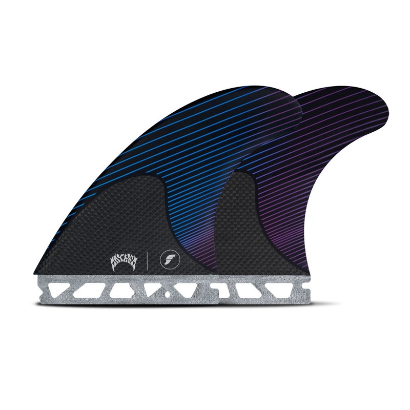 Futures Mayhem Honeycomb/Carbon Tri Fin Set-Blue/Violet-Large