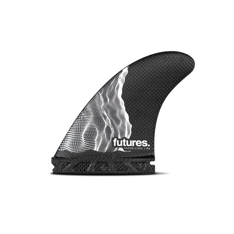 Futures P6 Vapor Core Tri Fin Set-Carbon/White-Medium