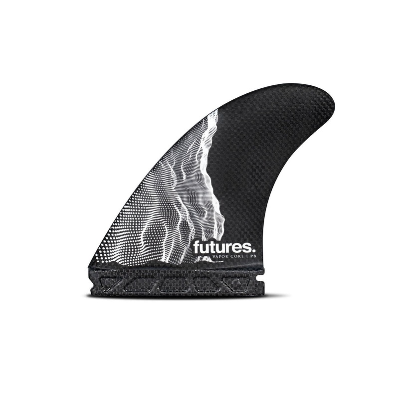 Futures P8 Vapor Core Tri Fin Set-Carbon/White-Large