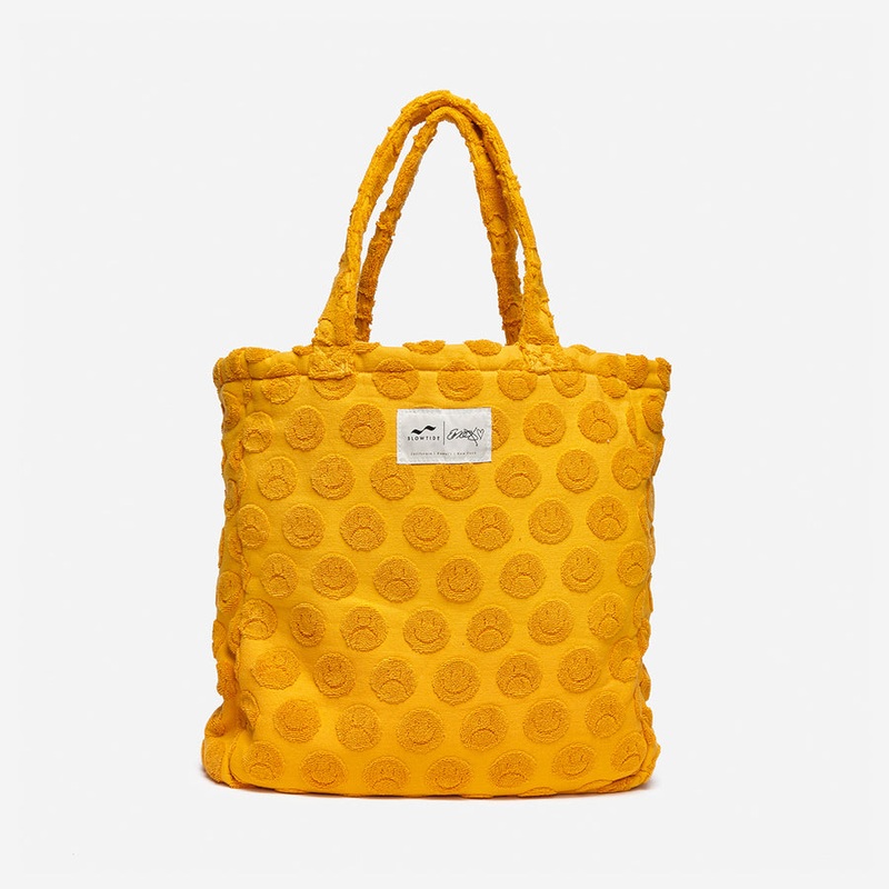 Slowtide Sad Happy Terry Bag-Yellow