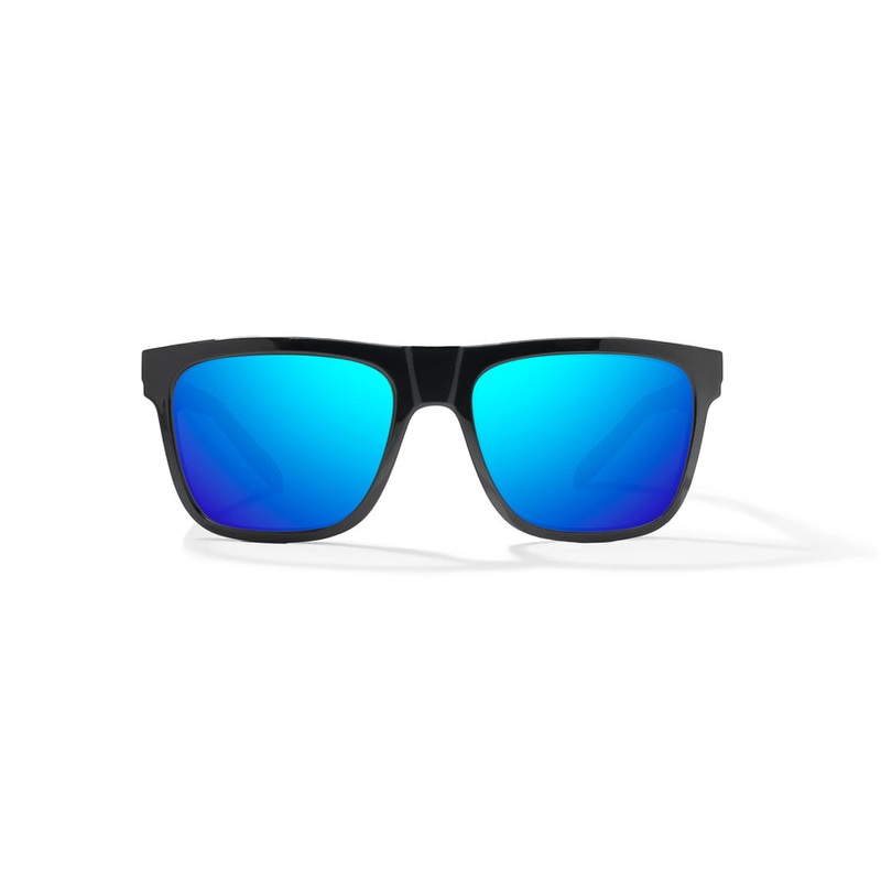 Bajio Hopedale Sunglasses-Black Gloss/Blue Mirror Glass