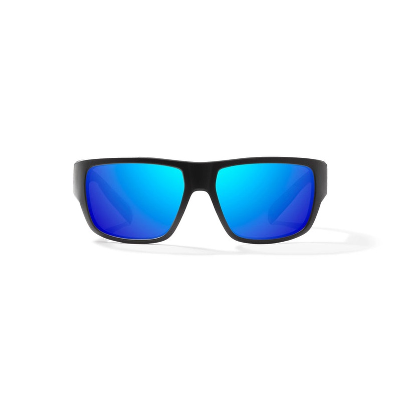 Bajio Piedra Sunglasses-Black Matte/Blue Mirror Glass