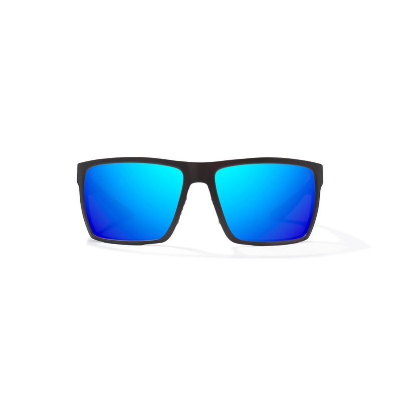 Bajio Stiltsville Sunglasses-Black Matte/Blue Mirror Glass