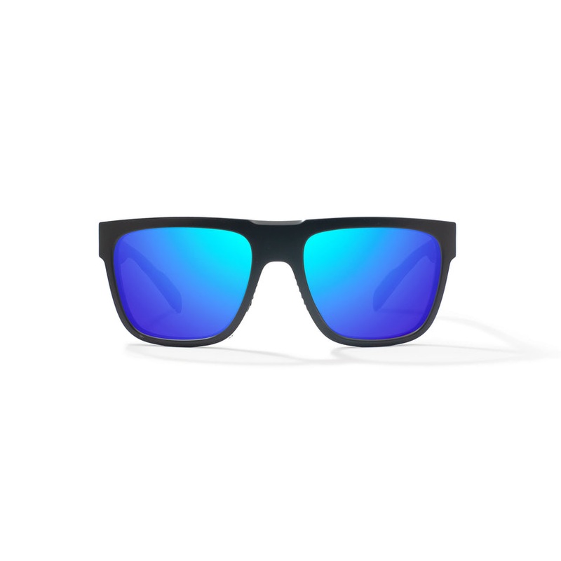 Bajio Caballo Sunglasses-Black Matte/Blue Mirror Poly