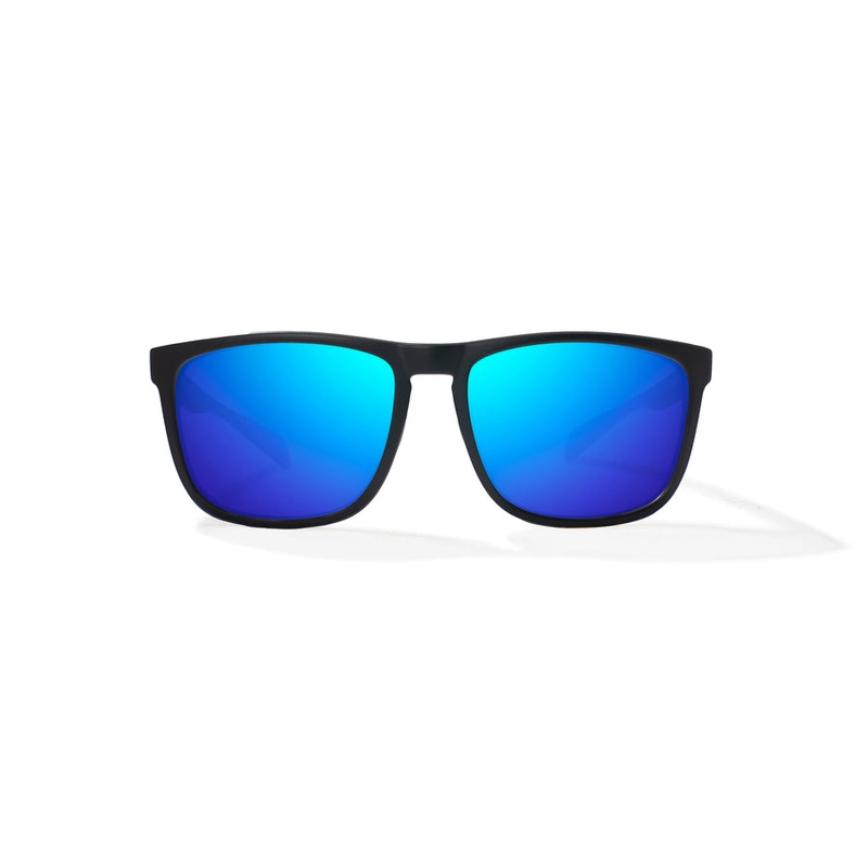Bajio Calda Sunglasses-Black Matte/Blue Mirror Glass