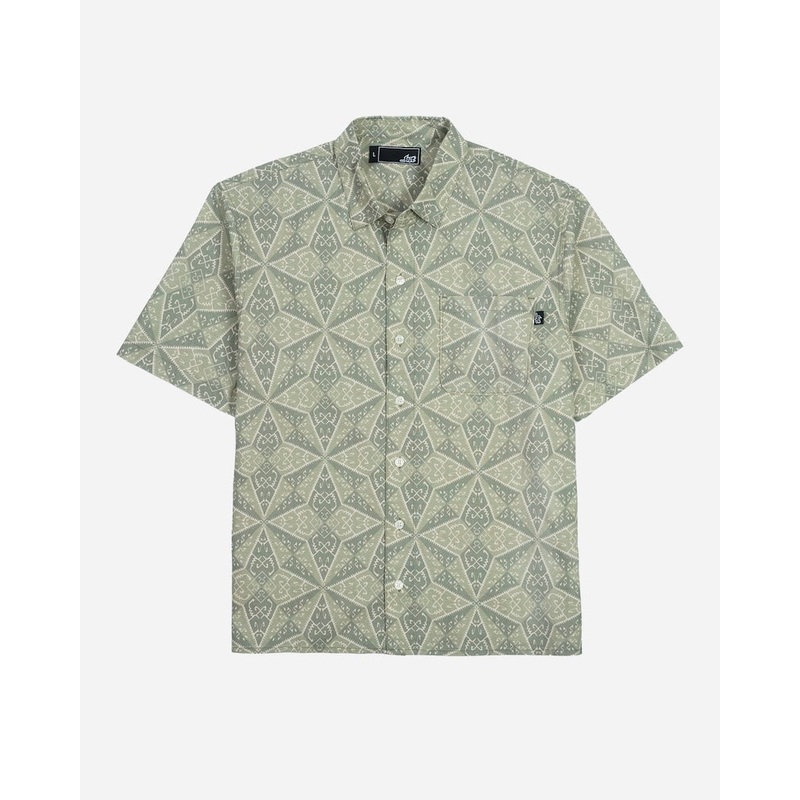 Lost Adorned Woven Shirt-Oil Green
