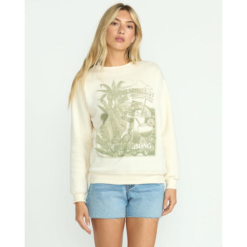 Billabong Paradise Awaits Crew Sweatshirt-Whitecap