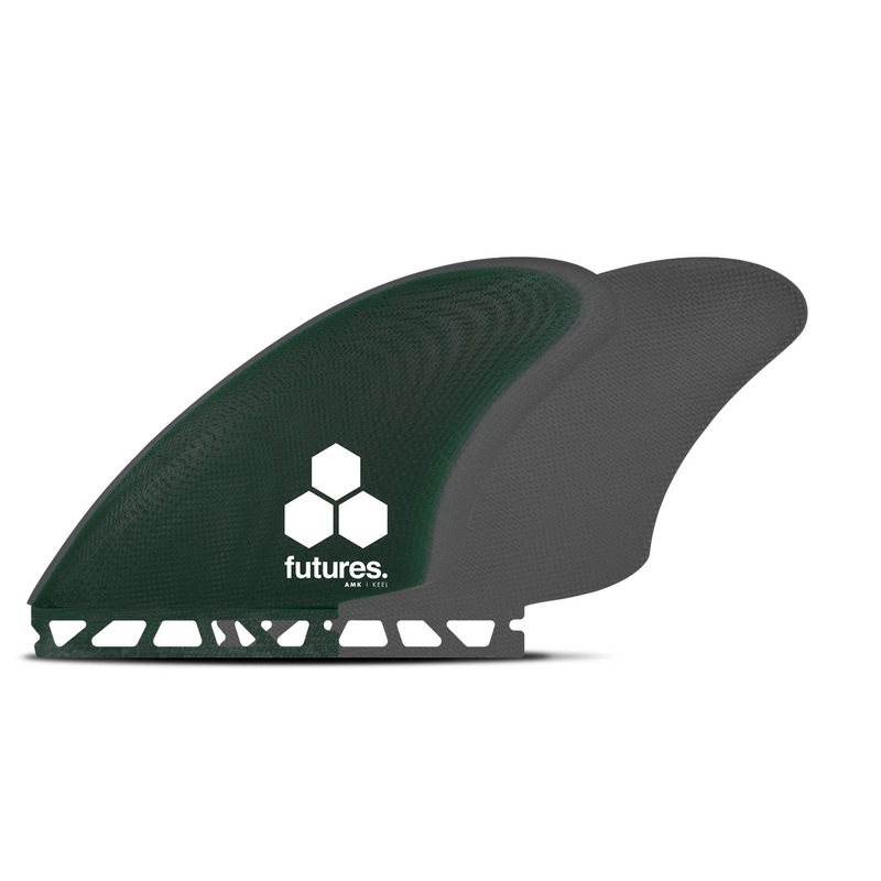 Futures Al Merrick Keel Fiberglass Twin Fin Set-Green/Gray