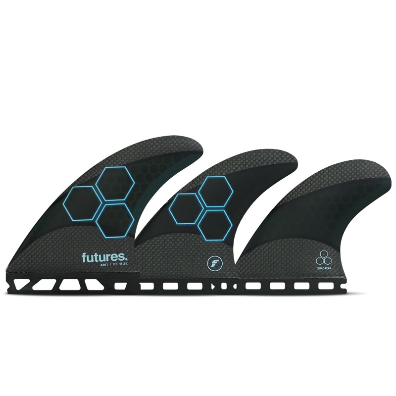 Futures AM1 Techflex Tri/Quad Fin Set-Black/Blue-Medium