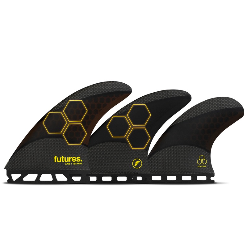 Futures AM2 Techflex Tri/Quad Fin Set-Black/Orange-Large
