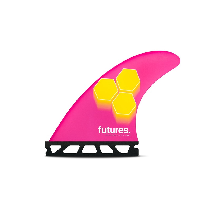 Futures AM3 Honeycomb Tri Fin Set-Pink/Yellow-Small