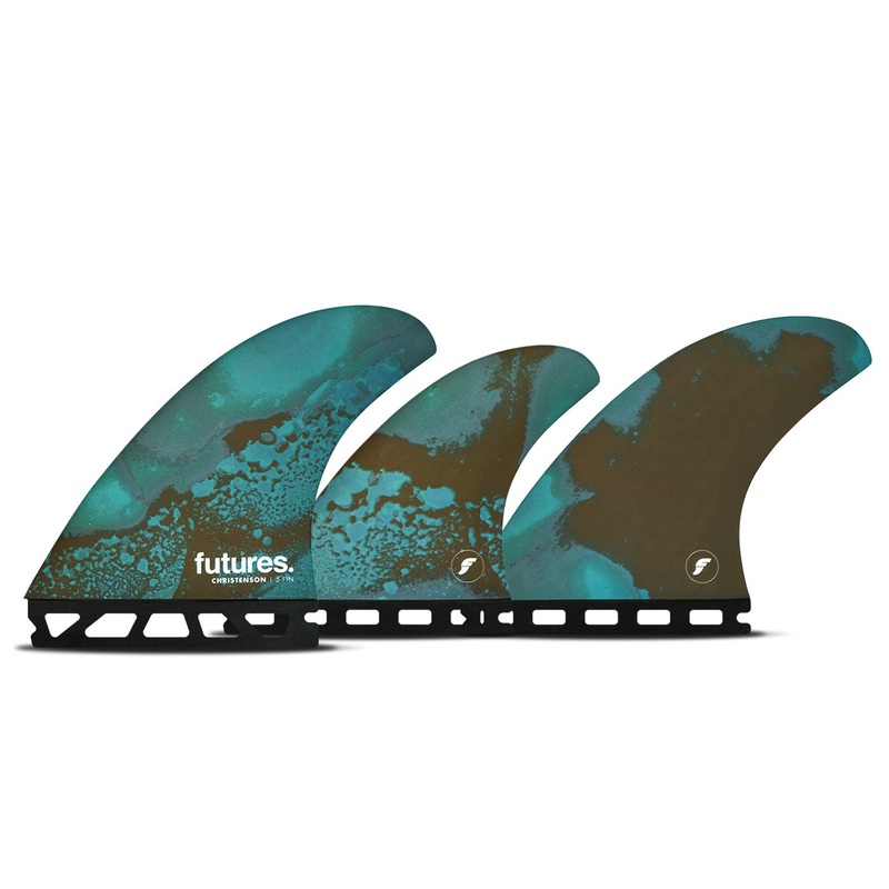 Futures Christenson Honeycomb Tri/Quad Fin Set-Blue/Brown-Medium