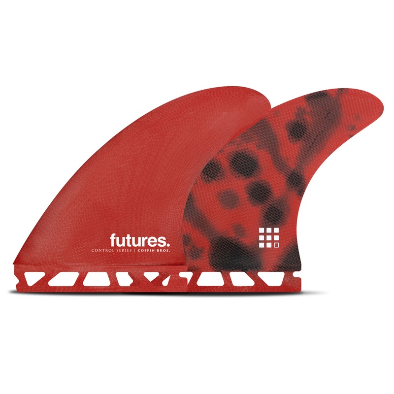 Futures Coffin Bros Control Series Tri Fin Set-Red/Black-Medium